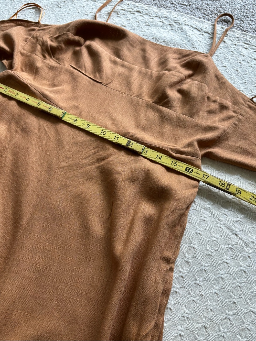 Back-Tie Wide-Leg Jumpsuit in Camel - Picture 11 of 16